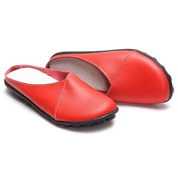 Damskie Buty Z Miękkiej Podeszwy Pure Color Casual Round Toe Slip On Flat Shoes