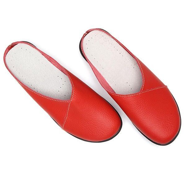 Damskie Buty Z Miękkiej Podeszwy Pure Color Casual Round Toe Slip On Flat Shoes