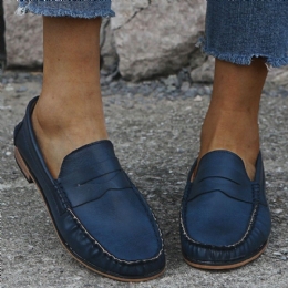 Damskie Duże Rozmiary Wygodne Soild Slip On Casual Flat Loafers