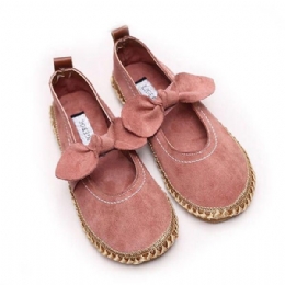 Kobiety Bowknot Round Toe Slip-on Suede Outdoor Flat Casual Shoes