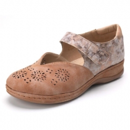 Kobiety Casual Color Łączenie Hollow Hook Loop Flats