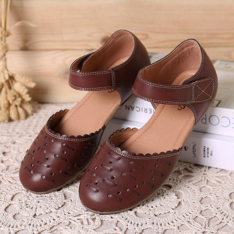 Kobiety Casual Hollow Out Hoop Loop Flats