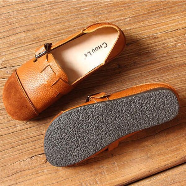 Kobiety Casual Slip On Miękkie Skórzane Buty Outdoor Low Top Flat Loafers