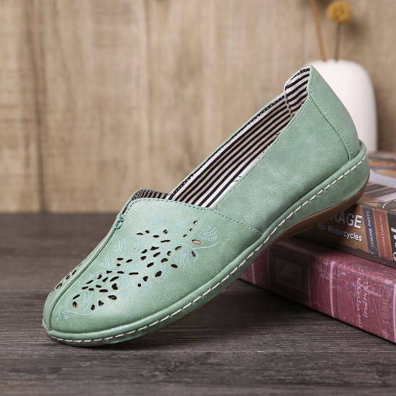 Kobiety Hand Stricing Hollow Wygodne Retro Casual Slip On Flats