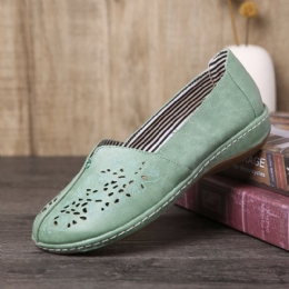 Kobiety Hand Stricing Hollow Wygodne Retro Casual Slip On Flats