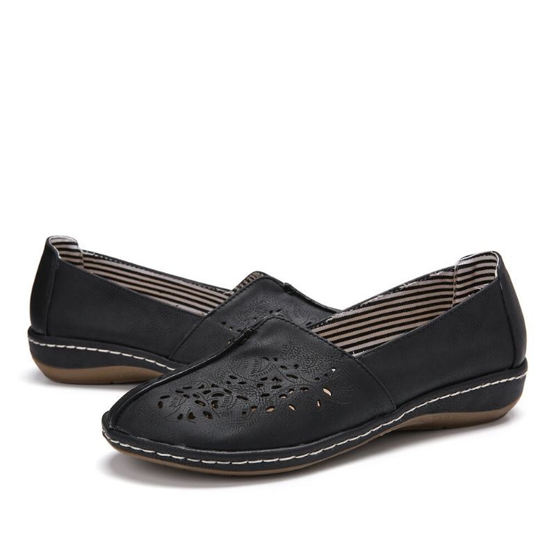 Kobiety Hand Stricing Hollow Wygodne Retro Casual Slip On Flats