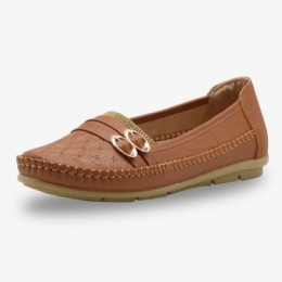 Kobiety Hollow Buckle Slip On Miękkie Oddychające Buty Na Co Dzień