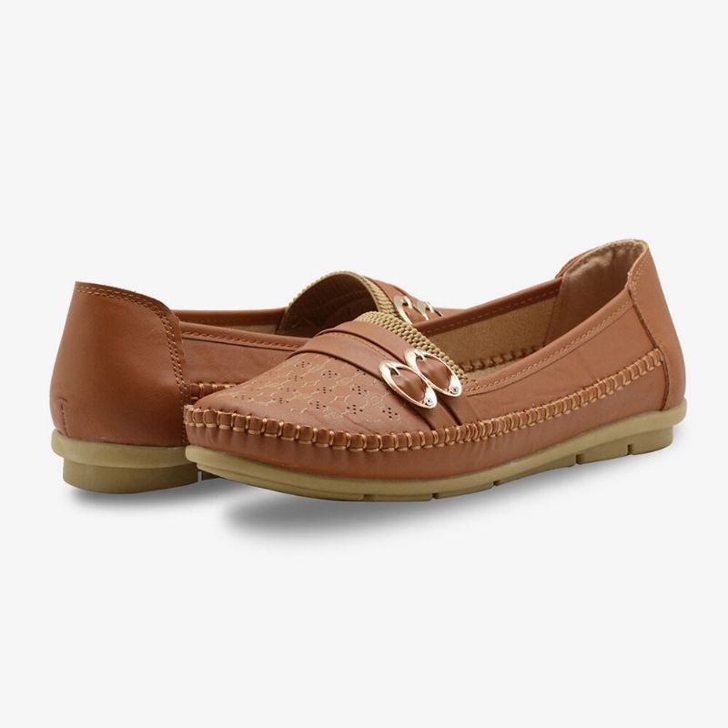 Kobiety Hollow Buckle Slip On Miękkie Oddychające Buty Na Co Dzień