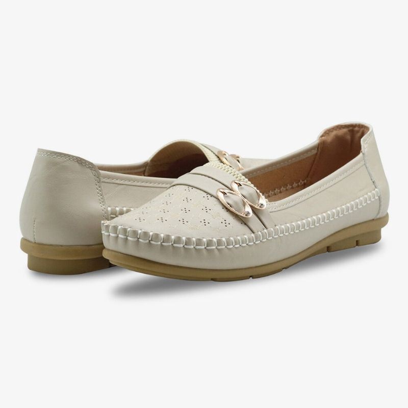 Kobiety Hollow Buckle Slip On Miękkie Oddychające Buty Na Co Dzień