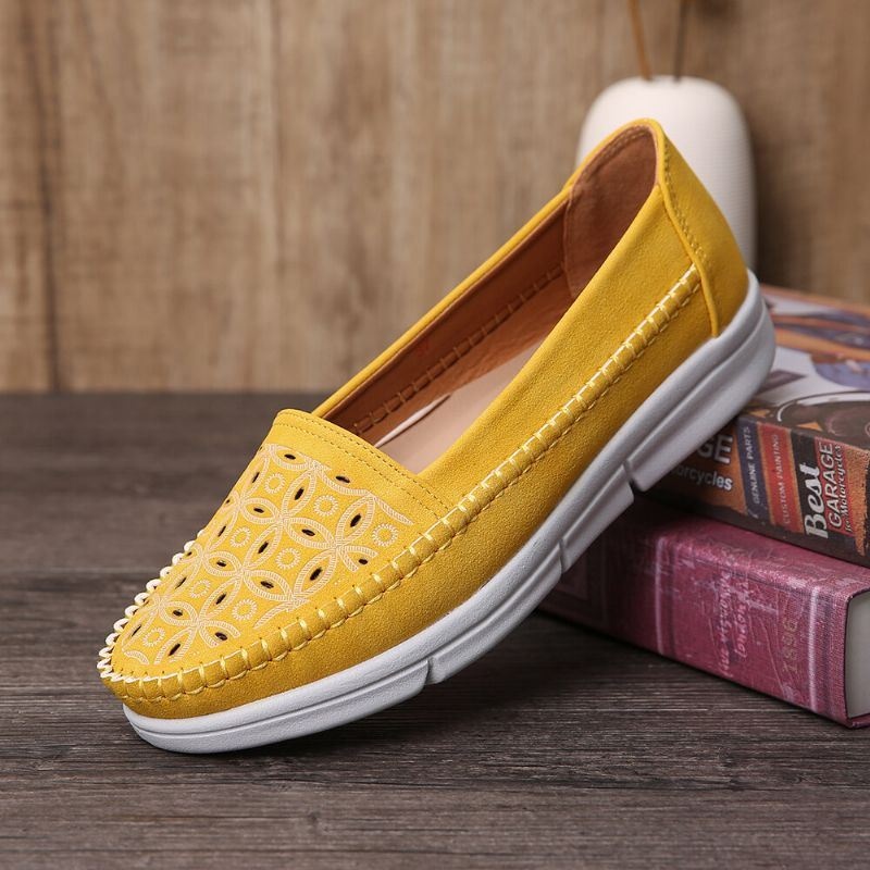 Kobiety Hollow Wygodny Masaż Miękka Podeszwa Casual Slip On Falts