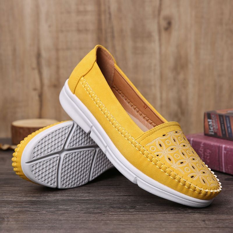 Kobiety Hollow Wygodny Masaż Miękka Podeszwa Casual Slip On Falts