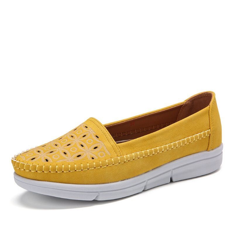 Kobiety Hollow Wygodny Masaż Miękka Podeszwa Casual Slip On Falts