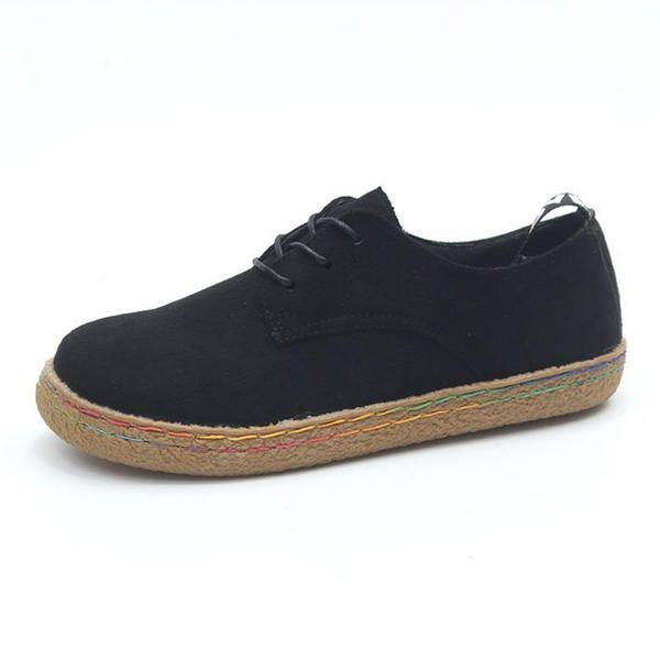 Kobiety Lace Up Casual Okrągłe Toe Wygodne Płaskie Mokasyny