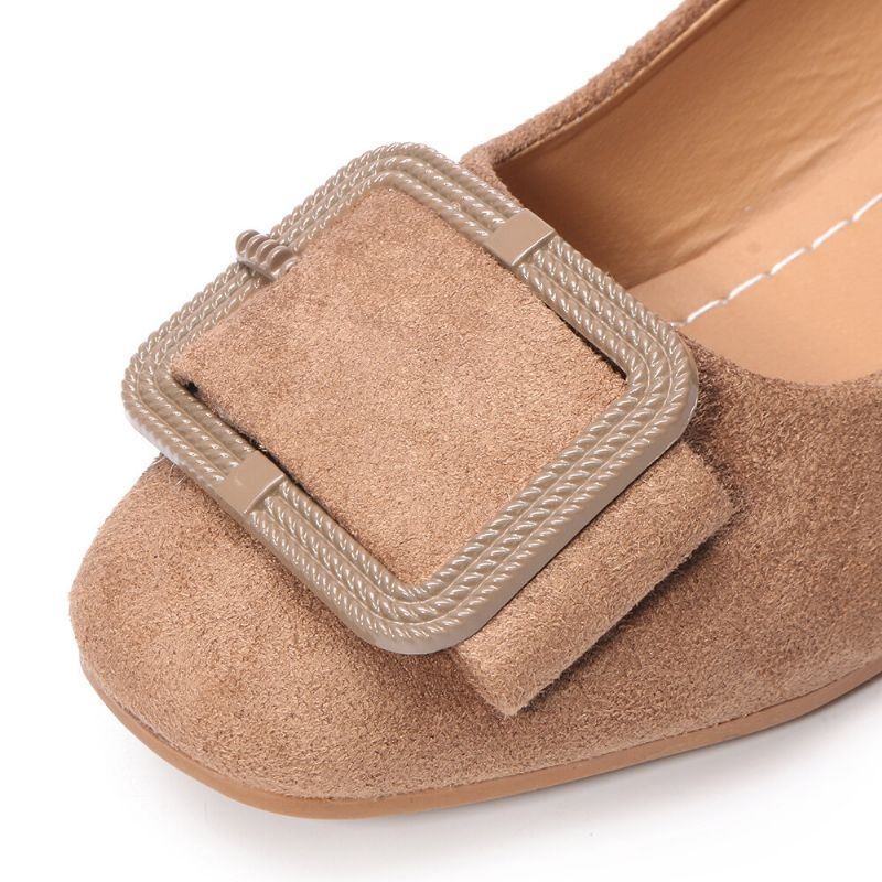 Kobiety Metal Decor Suede Block Eleganckie Buty Do Sukienki