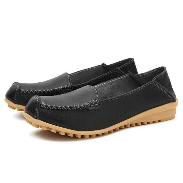 Kobiety Mieszkania Buty Wygodne Casual Slip On Okrągłe Toe Miękkie Płaskie Mokasyny