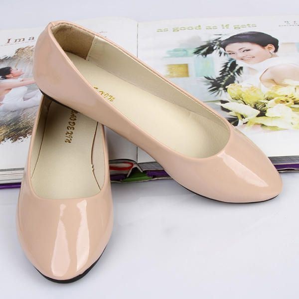 Kobiety Mieszkania Casual Wygodne Pointed Toe Pu Fashion Slip On Flat Loafers Shoes