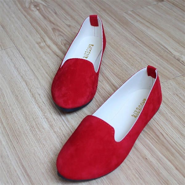 Kobiety Mieszkania Wygodne Na Co Dzień Slip On Pointed Toe Zamszowe Płaskie Mokasyny