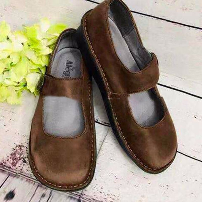 Kobiety Plus Rozmiar Wygodne Solidne Okrągłe Toe Regulowany Hak Loafers Casual Płaskie Mokasyny