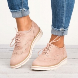 Kobiety Plus Size Brogue Zasznurować Miękkie Zasznurować Casual Oxford Mokasyny