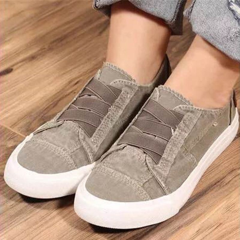 Kobiety Plus Size Elastyczny Pasek Slip On Jednolity Kolor Casual Codzienne Mieszkania