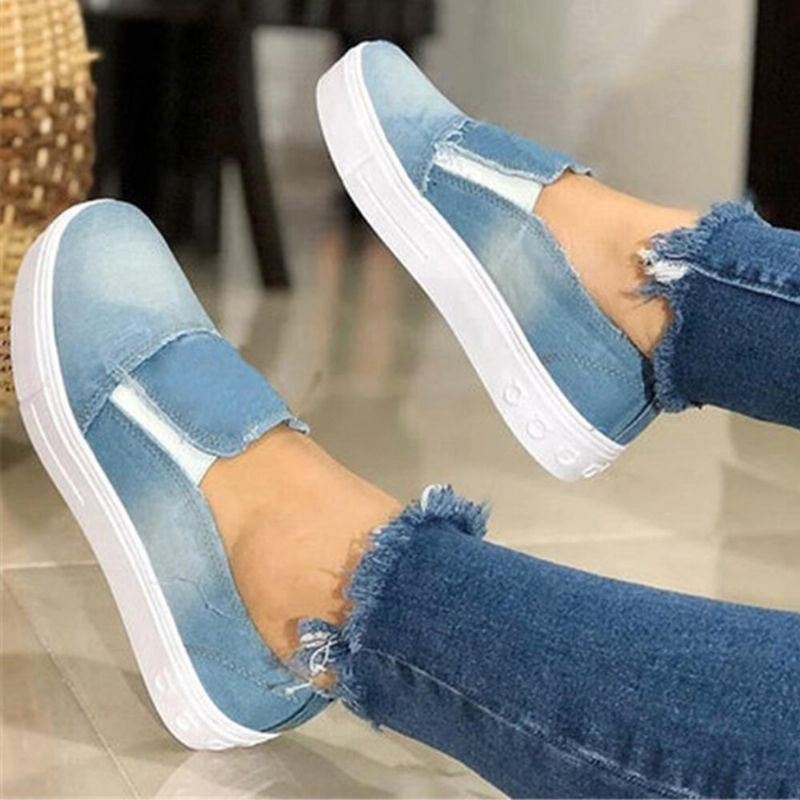 Kobiety Plus Size Slip On Canvas Elastyczny Pasek Casual Codzienne Płócienne Mieszkania