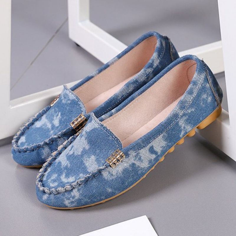 Kobiety Stricing Antypoślizgowa Miękka Podeszwa Casual Slip On Loafers