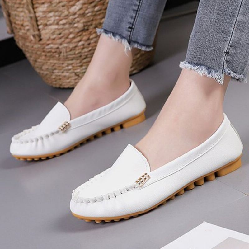 Kobiety Stricing Antypoślizgowa Miękka Podeszwa Casual Slip On Loafers