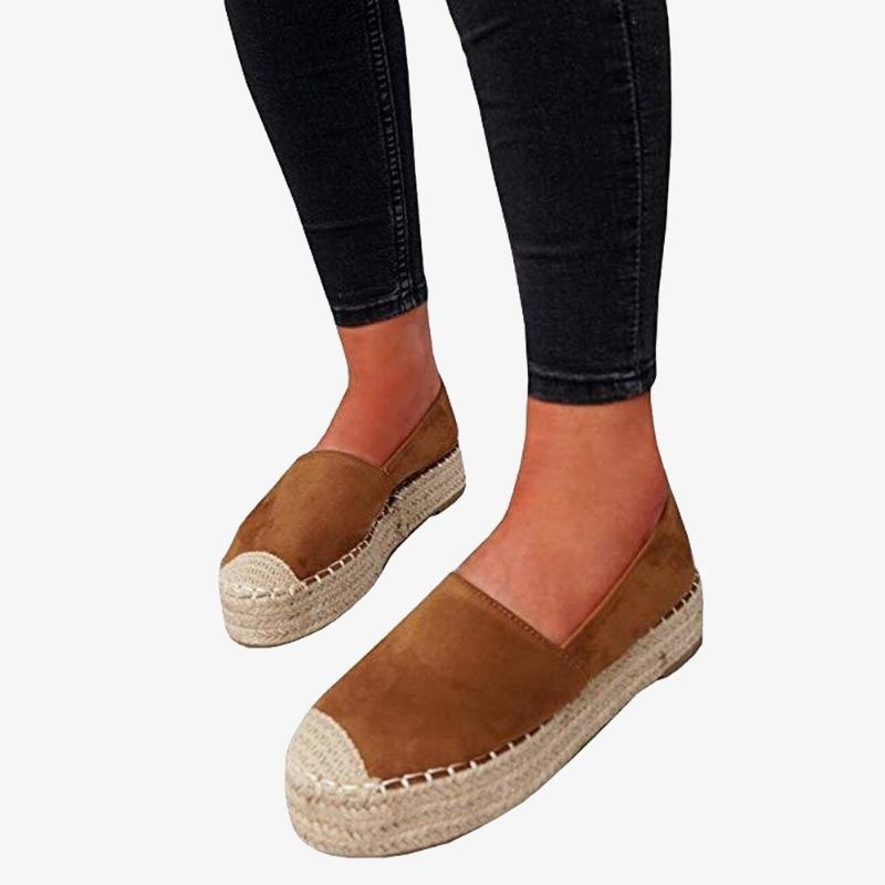 Kobiety Wygodne Poręczny Casual Espadrille Slip On Platform Flats