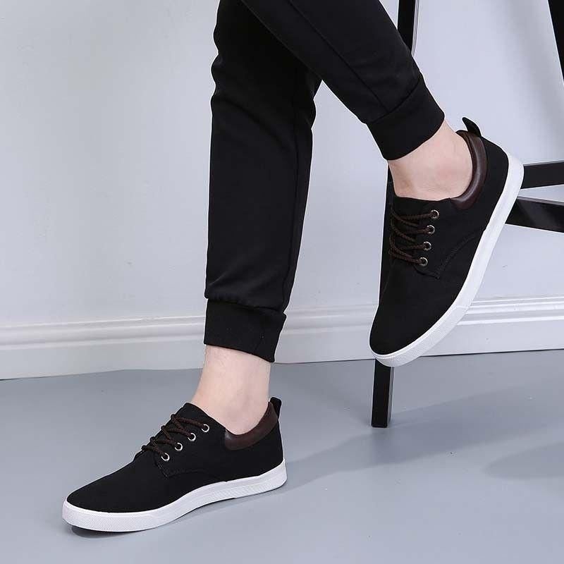 Mężczyźni Casual Canvas Loafers Lace Up Driving Walking Flats