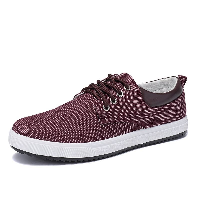 Mężczyźni Casual Canvas Loafers Lace Up Driving Walking Flats