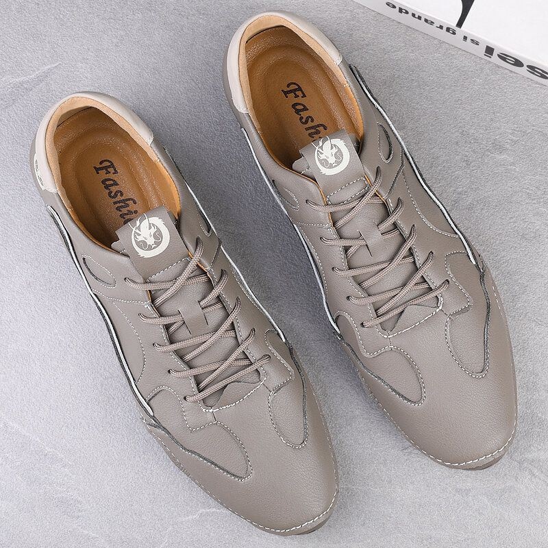 Mężczyźni Casual Lace Up Stitching Walking Driving Loafers Shoes