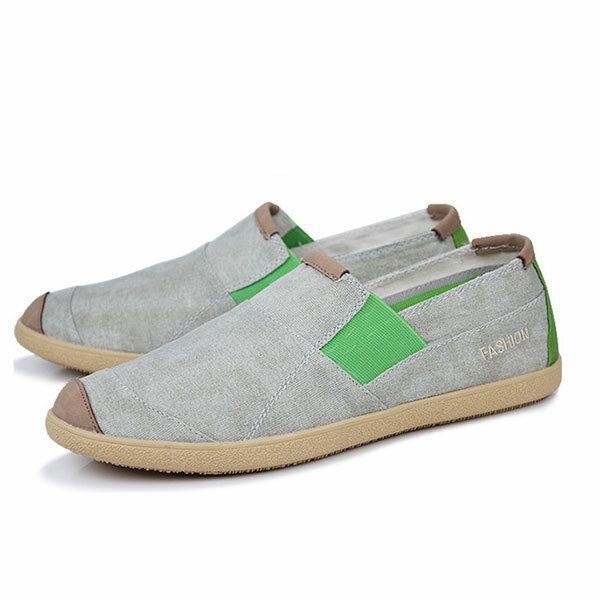 Mężczyźni Casual Outdoor Slip On Canvas Wygodne Płaskie Mokasyny