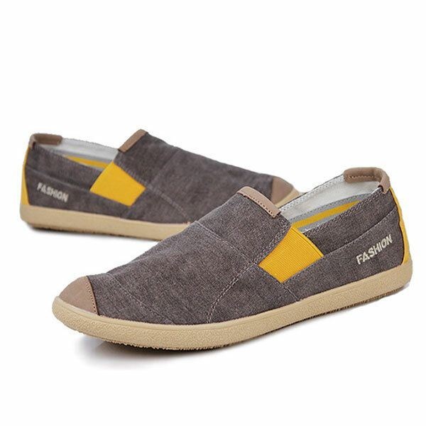 Mężczyźni Casual Outdoor Slip On Canvas Wygodne Płaskie Mokasyny