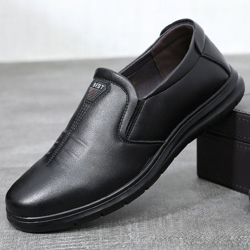 Mężczyźni Casual Slip On Oddychające Buty Biznesowe Z Prawdziwej Skóry