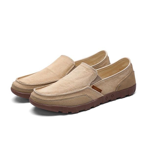 Mężczyźni Casual Slip On Płaskie Buty Moda Okrągłe Toe Wygodne Trampki