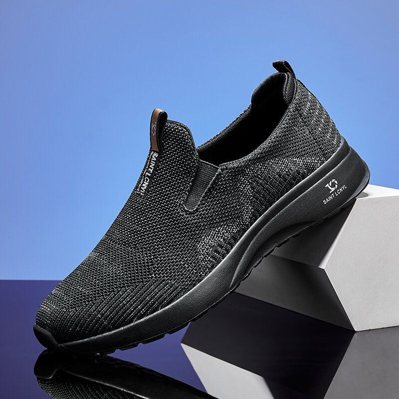 Mężczyźni Oddychająca Miękka Podeszwa Antypoślizgowa Wygodna Tkanina Slip On Casual Walking Shoes