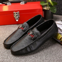 Mężczyźni Pu Butterfly Decoration Fashion Business Slip On Leather Loafers