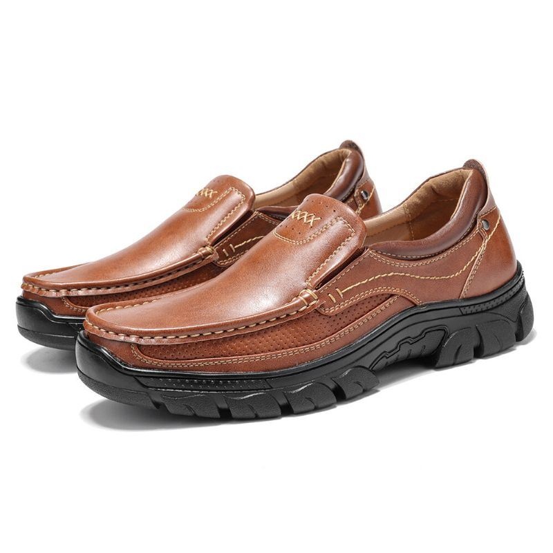 Mężczyźni Stricing Slip On Business Casual Skórzane Buty