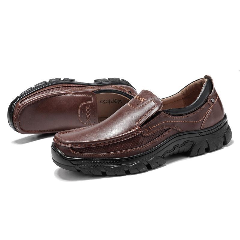 Mężczyźni Stricing Slip On Business Casual Skórzane Buty