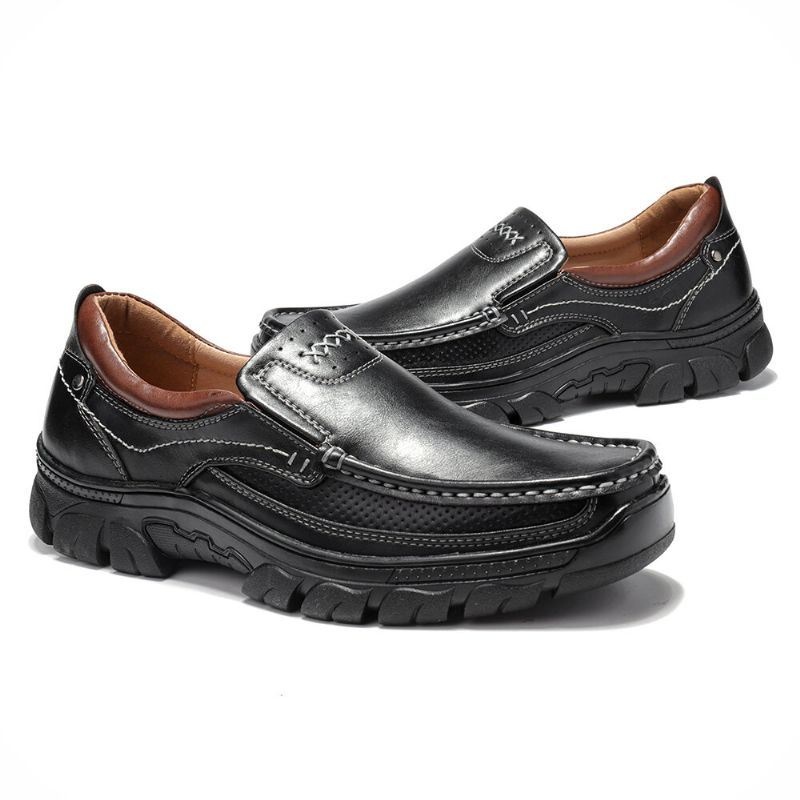 Mężczyźni Stricing Slip On Business Casual Skórzane Buty