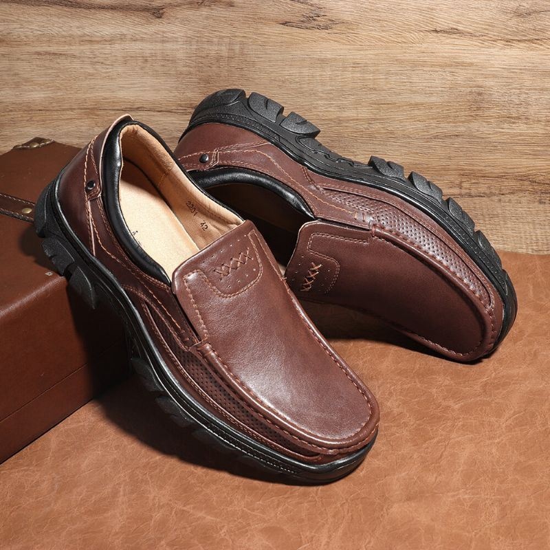 Mężczyźni Stricing Slip On Business Casual Skórzane Buty