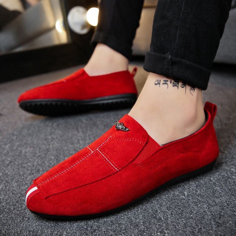 Mężczyźni Suede Casual Soft Sole Walking Fishing Driving Flats