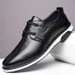 Mężczyźni Wygodne Skórzane Z Mikrofibry Miękka Podeszwa Antypoślizgowe Business Casual Shoes