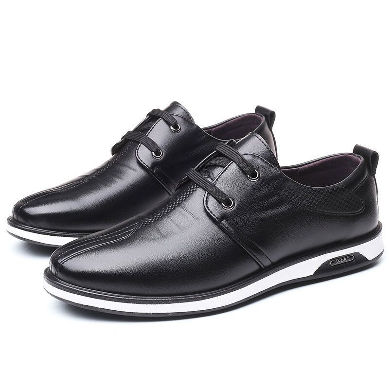 Mężczyźni Wygodne Skórzane Z Mikrofibry Miękka Podeszwa Antypoślizgowe Business Casual Shoes