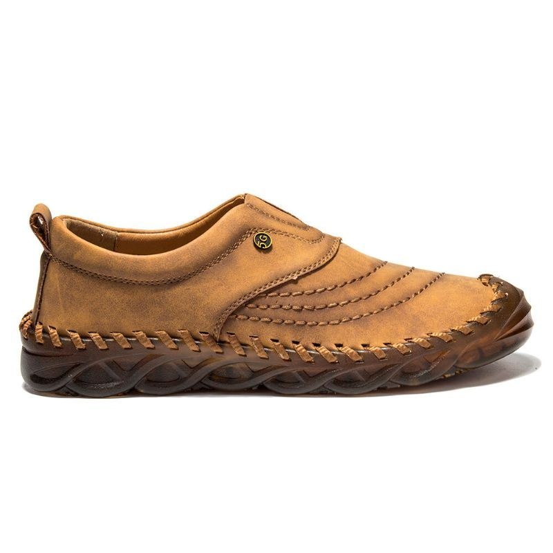 Męska Gumowa CZapka Z Palcami Ręczne Szycie Outdoor Slip On Soft Business Casual Shoes