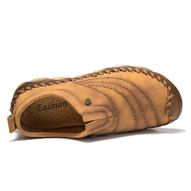 Męska Gumowa CZapka Z Palcami Ręczne Szycie Outdoor Slip On Soft Business Casual Shoes