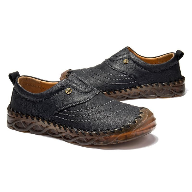 Męska Gumowa CZapka Z Palcami Ręczne Szycie Outdoor Slip On Soft Business Casual Shoes