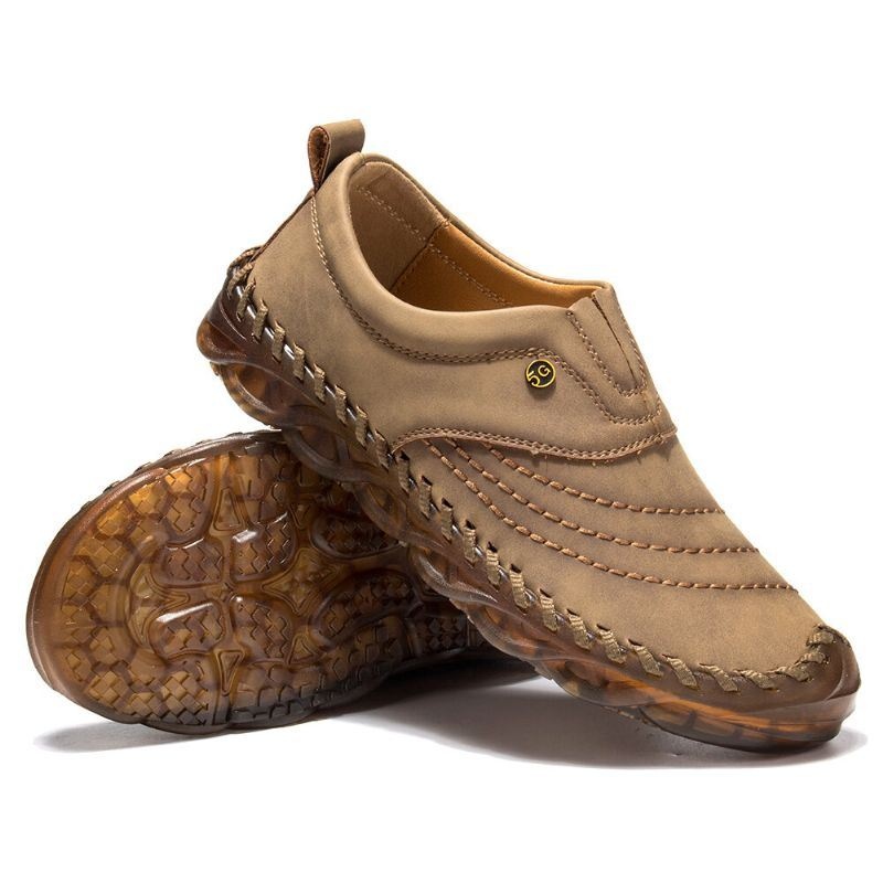 Męska Gumowa CZapka Z Palcami Ręczne Szycie Outdoor Slip On Soft Business Casual Shoes