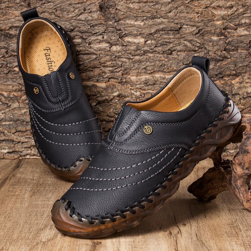 Męska Gumowa CZapka Z Palcami Ręczne Szycie Outdoor Slip On Soft Business Casual Shoes