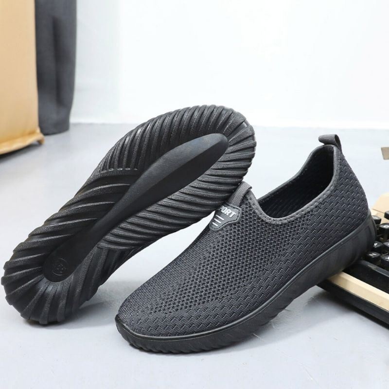 Męska Oddychająca Tkanina Antypoślizgowa Wygodna Podeszwa Slip On Old Peking Casual Shoes